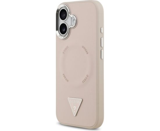 Guess Apple  iPhone 17 PU Leather Triangle Logo MagSafe Case Pink