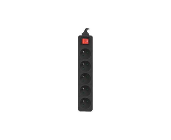 Lanberg Cable Power Strip, 5X French Outlets with Switch, Quality-Grade Copper, 1.5 m PS1-05E-0150-BK