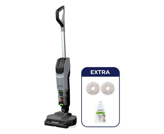 Bissell Hard Surface Cleaner SpinWave®+ Vac PET Select Cordless operating Handstick Washing function 25.9 V Operating time (max) 70 min Grey/Black/Lime Warranty 24 month(s)