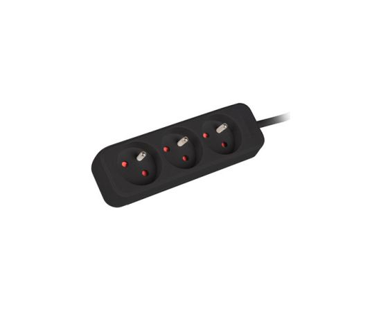 Lanberg Cable Power Strip, 3X French Outlets Quality-Grade Copper, 1.5 m PS0-03E-0150-BK