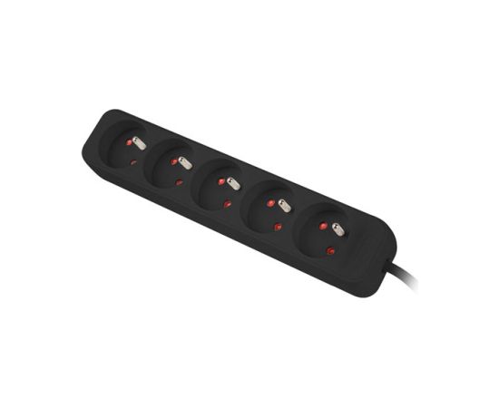 Lanberg Cable Power Strip, 5X French Outlets Quality-Grade Copper, 3 m PS0-05E-0300-BK