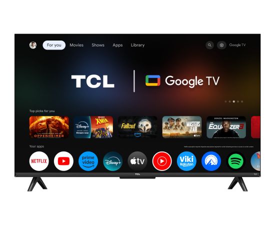 TCL 4K QLED TV 43T69C 43 Smart TV Google TV UHD Black