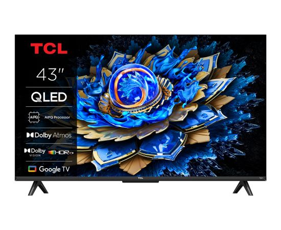 TCL 4K QLED TV 43T69C 43 Smart TV Google TV UHD Black