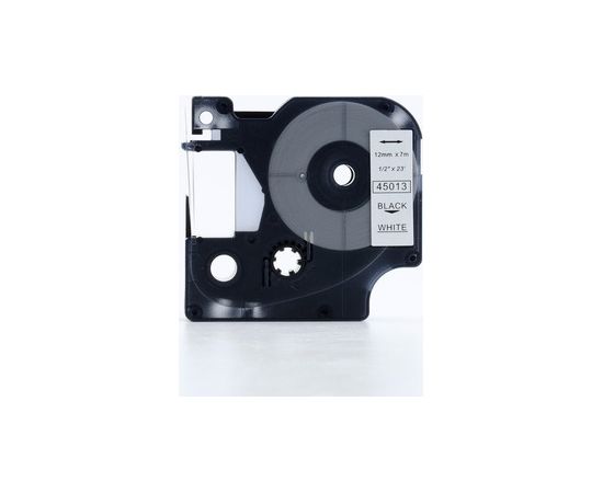 CompatibleDymo S0720530 D1 45013 Tape 12mm x 7m Black on White