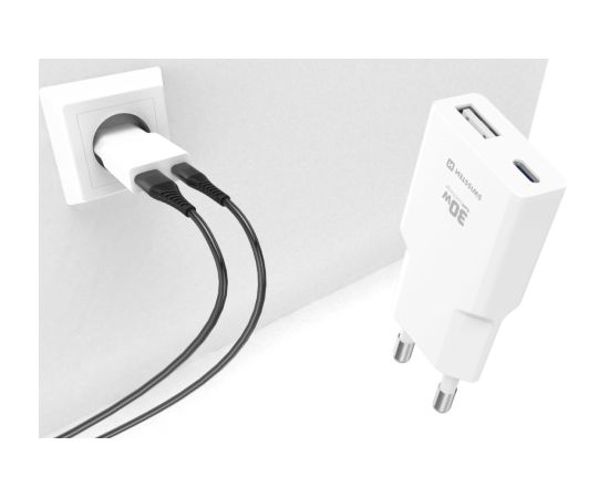 Swissten Slim Travel GaN USB-C / USB Tīkla Lādētājs 30W