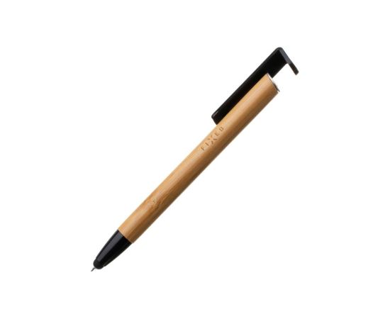 Fixed Pen With Stylus and Stand 3 in 1 Pencil Stylus for capacitive displays; Stand for phones and tablets Bamboo