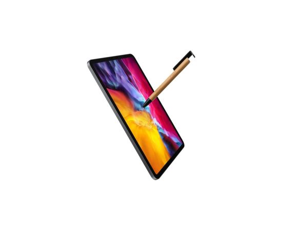 Fixed Pen With Stylus and Stand 3 in 1 Pencil Stylus for capacitive displays; Stand for phones and tablets Bamboo