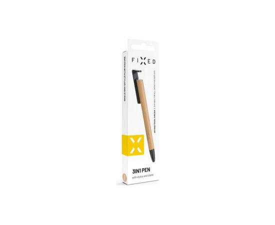Fixed Pen With Stylus and Stand 3 in 1 Pencil Stylus for capacitive displays; Stand for phones and tablets Bamboo