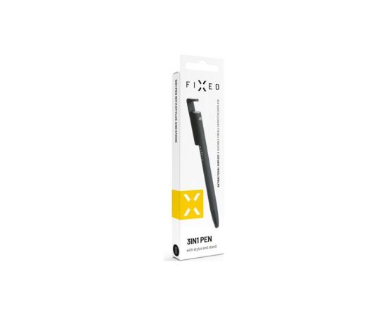 Fixed Pen With Stylus and Stand 3 in 1 Pencil Stylus for capacitive displays; Stand for phones and tablets Black