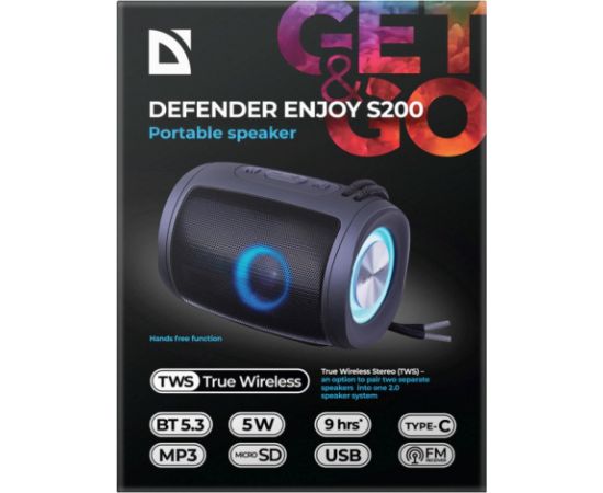 BLUETOOTH SPEAKER DEFENDER S200 5W BLACK