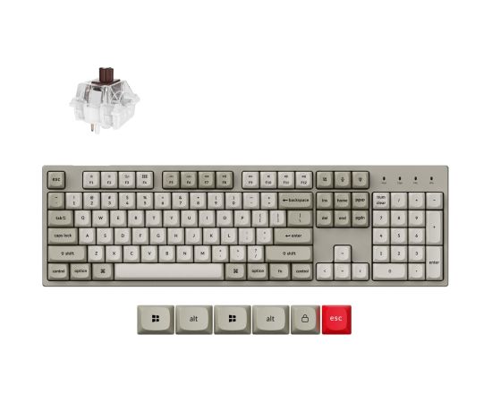 Keychron C2 Pro 8K - US Layout - Hot-Swappable Gateron Brown - Retro Keyboard / C2PX-M3