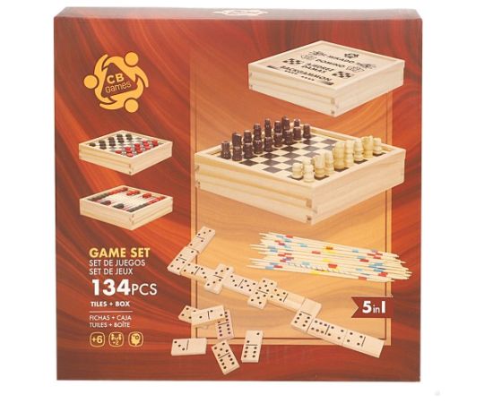 Настольная игра Деревянный игровой набор 5 в 1 6+ CB39115