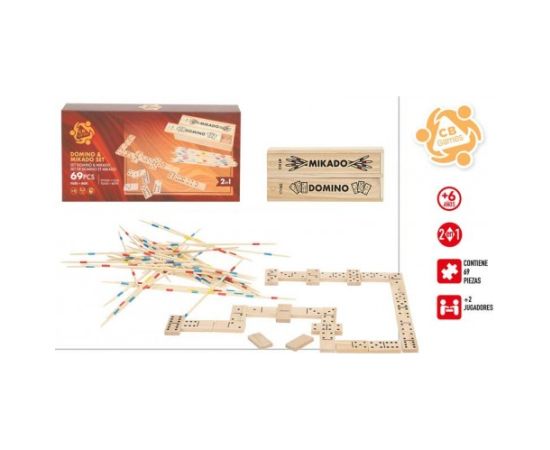 Galda spēle Koka spēļu komplekts Mikado un Domino 6+ CB39114