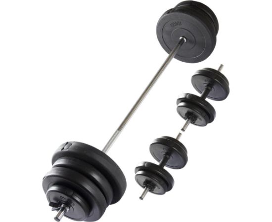 VIRTUFIT REGULOWANY ZESTAW SZTANGI I HANTLE - 60.5 KG - CZARNY