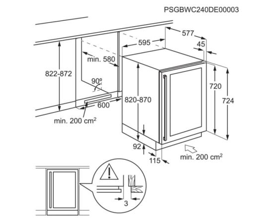 AEG AWS4052B5B Vīna dzesētājs, iebūvējams 82cm