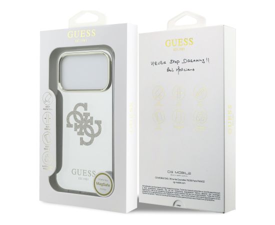 Guess PC/TPU Mirror 4G Glitter Logo MagSafe Case Чехол для Apple iPhone 17 Pro