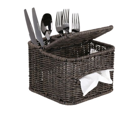 Basket BASILE 18x18xH13,5cm, dark