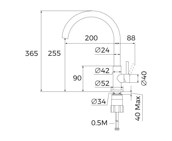 Sink tap Teka stainless steel
