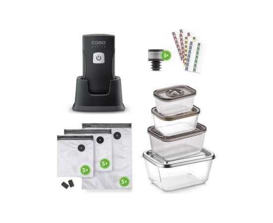Caso Professional Hand Vacuum Sealer with Accessories Vacu OneTouch Pro Set Power 20 W Black