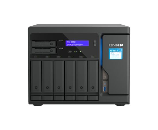 QNAP 8-Bay desktop NAS TS-855X-8G Intel Atom C5125 8-core Processor frequency 2.8 GHz 8 GB