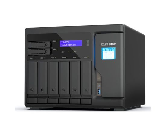 QNAP 8-Bay desktop NAS TS-855X-8G Intel Atom C5125 8-core Processor frequency 2.8 GHz 8 GB