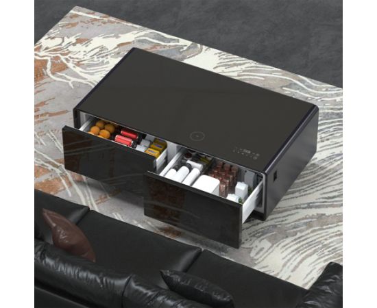 Caso Lounge-Table with cooling compartments, sound bar and charging option Sound and Cool Energy efficiency class F Free standing Black