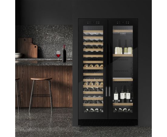 Caso 00674 Wine Cooler WineChef Duo, Up to 122 bottles, Compressor Technology, Black Caso