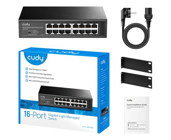 Switch CUDY GS1016E 16-Port Gigabit Light