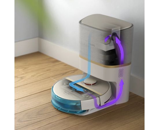 PHILIPS XU7100/02 HomeRun 7000. sērijas putekļsūcējs robots ar mazgāšanas funkciju, balts