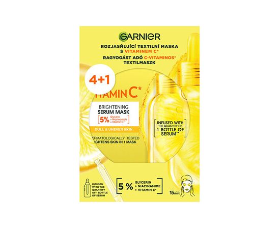 Garnier Vitamin C Brightening Serum Mask Set - Sada rozjasňujících textilních masek s vitaminem C