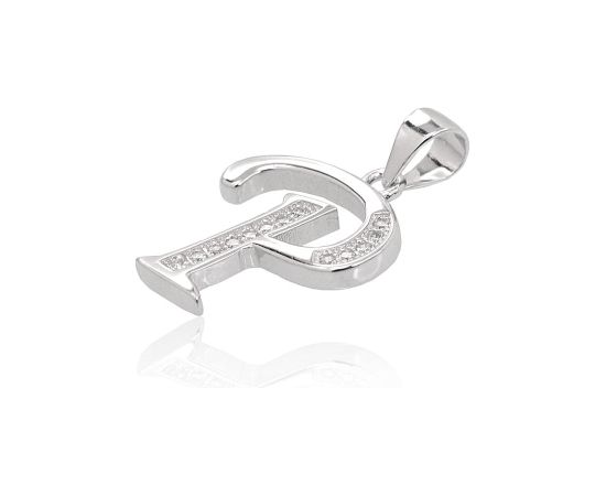 Серебряный кулон #2301620(PRh-Gr)_CZ, Серебро 925°, родий (покрытие), Цирконы, 1.6 гр.