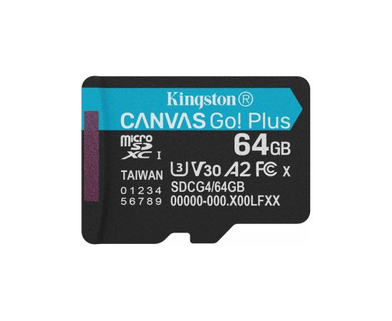 Atmiņas karte Kingston  Canvas Go Plus G4 MicroSDXC 64GB