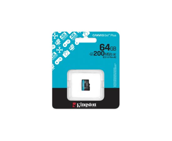Atmiņas karte Kingston  Canvas Go Plus G4 MicroSDXC 64GB