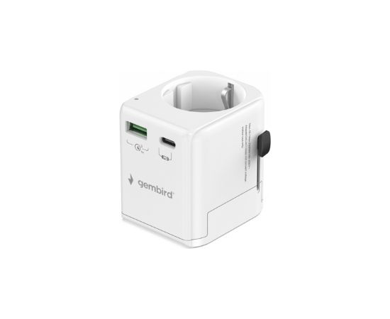 Adapteris Gembird Grounded Universal Travel Adapter 20W