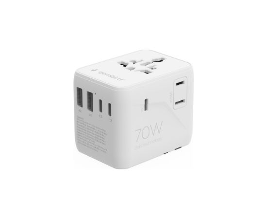 Adapteris Gembird universal travel adapter 70W White