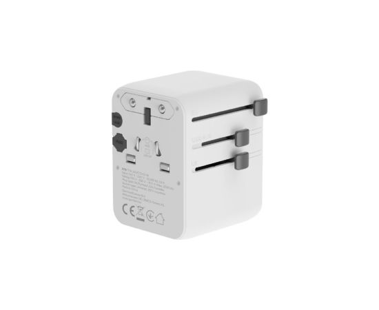 Adapteris Gembird universal travel adapter 70W White