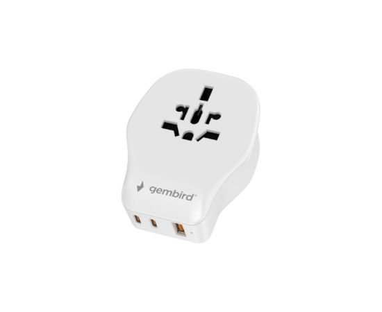 Adapteris Gembird universal travel adapter 20W White