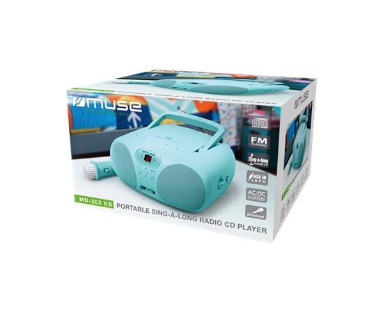 Muse Portable Sing-A-Long Radio CD Player MD-203 KB AUX in CD player FM radio