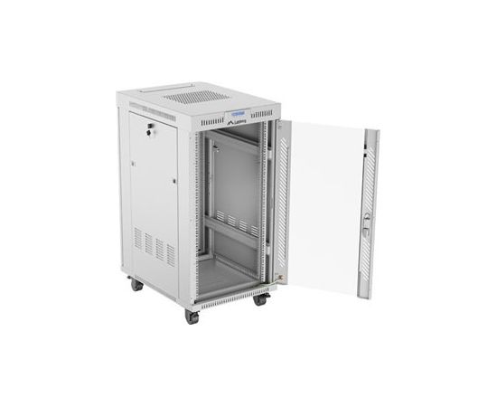 Lanberg Rack cabinet 19" free-standing 22U/600x800 (flat pack) with glass door FF01-6822-12SL Grey
