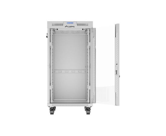 Lanberg Rack cabinet 19" free-standing 22U/600x800 (flat pack) with glass door FF01-6822-12SL Grey