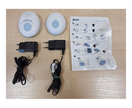 Alecto DECT Babyphone mit Full ECO-Modus, weiß/blau