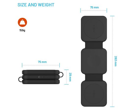 Fixed Wireless Foldable Charger 3in1 Flex for Samsung FIXFLE-SA-BK