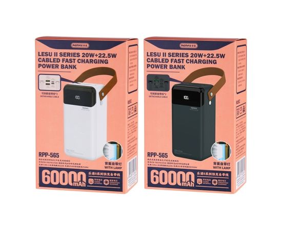 External battery Power Bank Remax RPP-565 22.5W 60000mAh grey