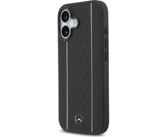 Mercedes Leather Star Pattern Stripes MagSafe Aizmugurējais Apvalks priekš Apple iPhone 17