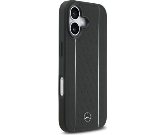 Mercedes Leather Star Pattern Stripes MagSafe Aizmugurējais Apvalks priekš Apple iPhone 17