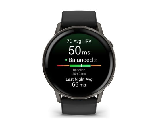 Garmin   Venu 4 - 45mm, Slate with Black Silicone Band sports watch