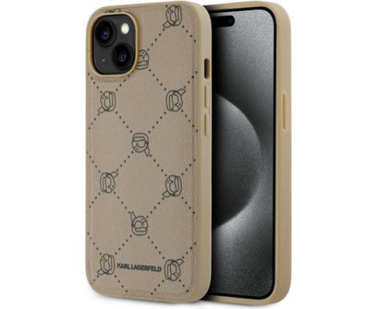 Karl Lagerfeld Apple  Karl Lagerfeld PU Karl Heads Pattern MagSafe Case for iPhone 14 Beige