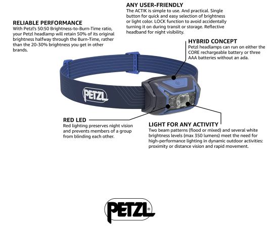 Petzl ACTIK, LED light (blue)