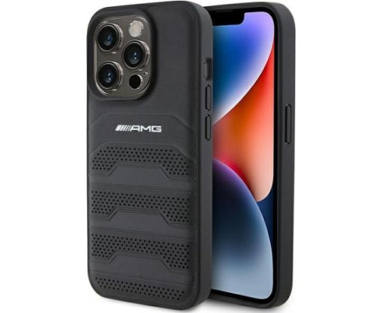 AMG Leather Debossed Lines Back Case Aizsargapvalks Priekš Apple iPhone 15 Pro