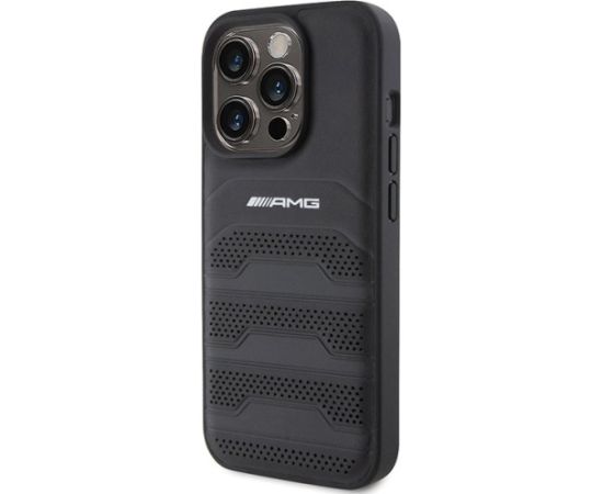 AMG Leather Debossed Lines Back Case Aizsargapvalks Priekš Apple iPhone 15 Pro